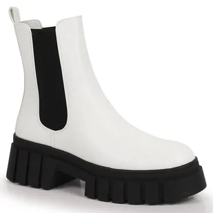 Sztyblety damskie na platformie ocieplane białe Sergio Leone - Botki damskie Sztyblety damskie na platformie ocieplane białe Sergio Leone - Botki damskie - miniaturka - grafika 1