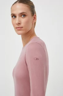 Icebreaker longsleeve funkcyjny 200 Oasis kolor różowy - Bielizna sportowa damska - miniaturka - grafika 1