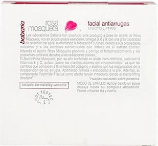 Babaria Rosa Mosqueta krem przeciw zmarszczkom z efektem liftingującym 50 ml - Kremy do twarzy - miniaturka - grafika 1