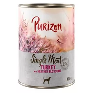 Mokra karma dla psów - Purizon Single Meat, 6 x 400 g - Indyk z kwiatami wrzosu - miniaturka - grafika 1