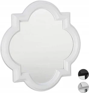 Lustro Relaxdays ścienne rama tworzywo sztuczne 39,5 x 39,5 mm białe - Lustra - miniaturka - grafika 1