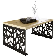 Ławy i stoliki kawowe - Industrialny stolik kawowy czarny + dąb artisan K9-G88 - miniaturka - grafika 1