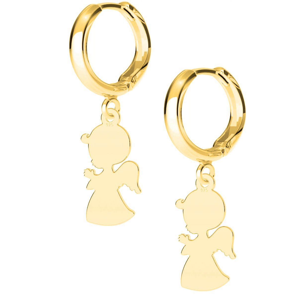 Kolczyki złote Anioł Aniołek Angel 925