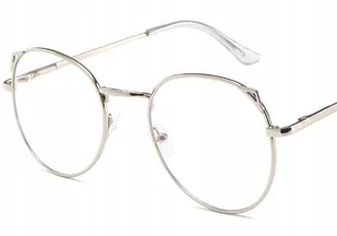 Okulary metal korekcyjne minusy kocie uszy -4.5 - Okulary korekcyjne, oprawki, szkła - miniaturka - grafika 1