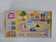 Klocki - ELEFUN DREWNIANA KOLEJKA FARMA 24 ELEMENTY - miniaturka - grafika 1
