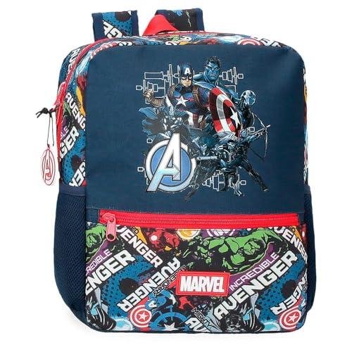 Joumma Marvel Avengers Legendary Plecak szkolny adaptacyjny do wózka niebieski 27x33x11 cm Poliester 9,9L, Niebieski, Plecak szkolny z możliwością dostosowania do wózka