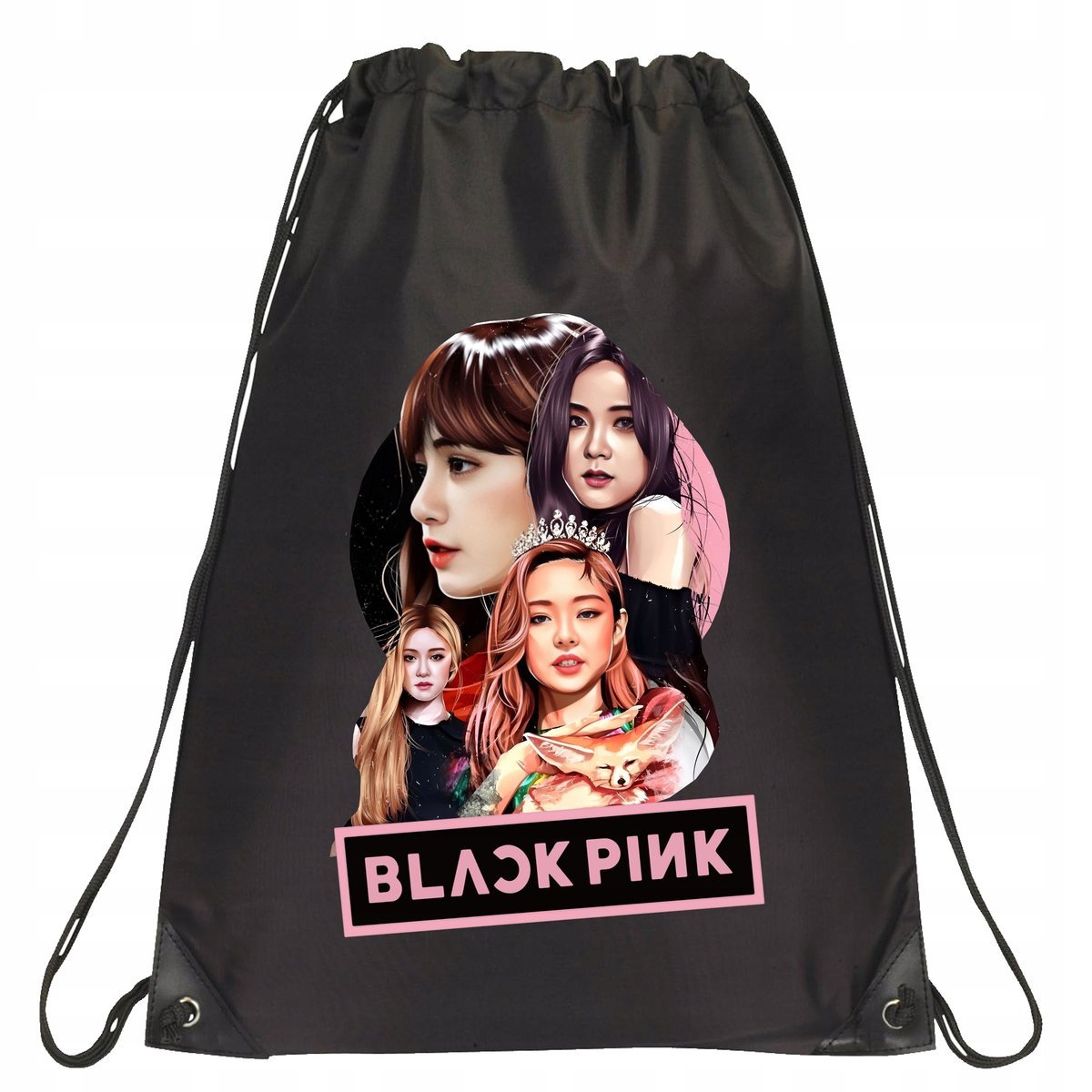 P352 PLECAK WOREK Z NADRUKIEM BLACKPINK DZIECIĘCY KPOP ZESPÓŁ MUZYCZNY
