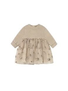 Mayoral Sukienka codzienna 2824 Beżowy Regular Fit - Sukienki i spódniczki dla dziewczynek - miniaturka - grafika 1