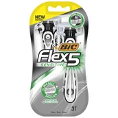 Maszynki do golenia i wkłady - BIC Flex 5, maszynka do golenia dla mężczyzn, jednorazowa, pięcioostrzowa, 3 sztuki - miniaturka - grafika 1