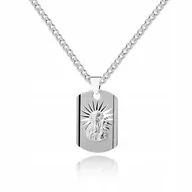 Biżuteria dla dzieci - 925 Srebrny łańcuszek medalik DEDYKACJA 50 cm LM42 - miniaturka - grafika 1