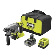 Wiertarki - Ryobi Bezszczotkowa młotowiertarka 18V ONE+, SDS+ z akumulatorem 4.0 Ah, ładowarką i torbą | RSDS18X-1C40S - miniaturka - grafika 1