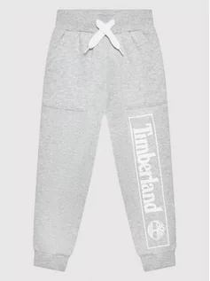 Spodnie i spodenki dla chłopców - Timberland Spodnie dresowe T24B99 D Szary Regular Fit - grafika 1