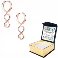 Kolczyki - Kolczyki różowe złoto Nieskończoność WŁASNY NADRUK - miniaturka - grafika 1