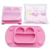 Miseczki i talerzyki dla dzieci - EASYTOTS EasyTots - EasyMat Mini 2in1 PINK silikonowy talerzyk z podkładką - lunchbox - miniaturka - grafika 1