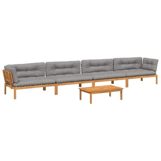 Zestaw Wypoczynkowy z Drewna Akacjowego, Stolik 100x60x30 cm, Sofa 133x92x6