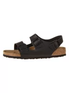 Sandały męskie - Birkenstock Skórzane sandały "Milano" w kolorze czarnym - miniaturka - grafika 1