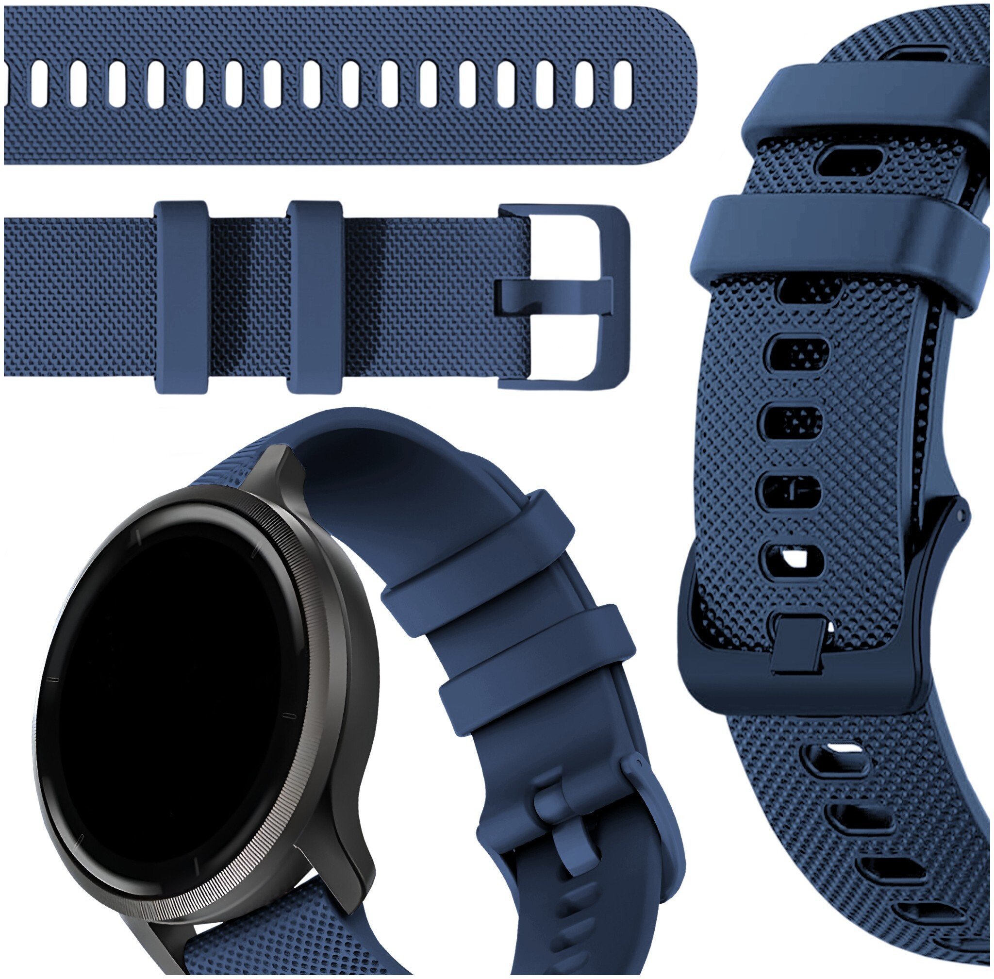 ChronSmarta Pasek ChronSmarta do smartwatch'a Huawei Watch GT 2 3 Active Elegant GT2 GT3 42mm Granatowy