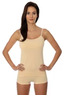 Koszulki i topy damskie - Brubeck, Koszulka damska, Camisole Comfort Cotton, beżowy, rozmiar S - miniaturka - grafika 1