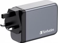 Akcesoria podróżnicze - Verbatim Ładowarka GaN Verbatim, USB 3.0, USB C, szara, 240 W, wymienne końcówki C,G,A - miniaturka - grafika 1