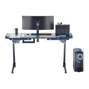 ULTRADESK Biurko dla gracza SPACE XXL V2 BLACK, 144x70 cm, 75 cm, Podświetlenie LED RGB z panelem dotykowym, z podkładką pod mysz - Biurka - miniaturka - grafika 10