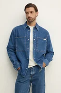 Koszule męskie - Calvin Klein Jeans koszula jeansowa męska kolor brązowy regular z kołnierzykiem klasycznym J30J326836 - miniaturka - grafika 1