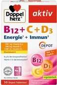 Witaminy i minerały - Witaminy B12 + C + D3, Doppelherz, 30 tabletek - miniaturka - grafika 1