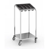 Wózki na żywność - B2B Partner Wózek kelnerski ze stali nierdzewnej na sztućce i tace 434066 - miniaturka - grafika 1