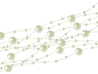 Ozdoby bożonarodzeniowe - [13002] Girlanda perłowa perełki ecru 3szt - miniaturka - grafika 1