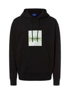 Swetry męskie - Jack & Jones Męski sweter z kapturem - Jorvesterbrew Newton Mężczyźni czarny jednolity, M - miniaturka - grafika 1