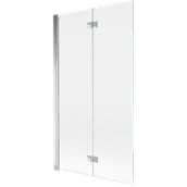 Parawany nawannowe - Mexen Mist parawan nawannowy 2-skrzydłowy lewy 100 x 150 cm, transparent, chrom - 8A9-100-002-01-00-L - miniaturka - grafika 1