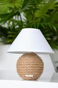 Jutowa biała MINI lampka stołowa nocna Boho naturalny sznurek  JUTA