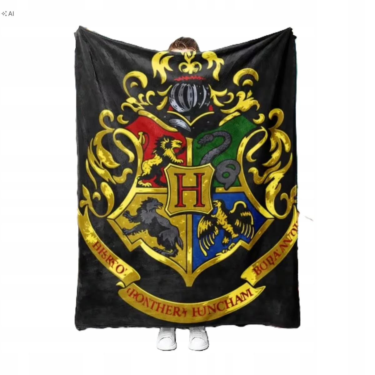 Koc narzuta Harry Potter Hogwart Gryffindor Slitherin Ravenclaw 150x200 cm
