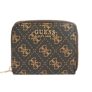 Damski Portfel GUESS LAUREL SLG SMALL ZIP AROUND SWQE8500370-BNL – Brązowy - Portfele - miniaturka - grafika 1