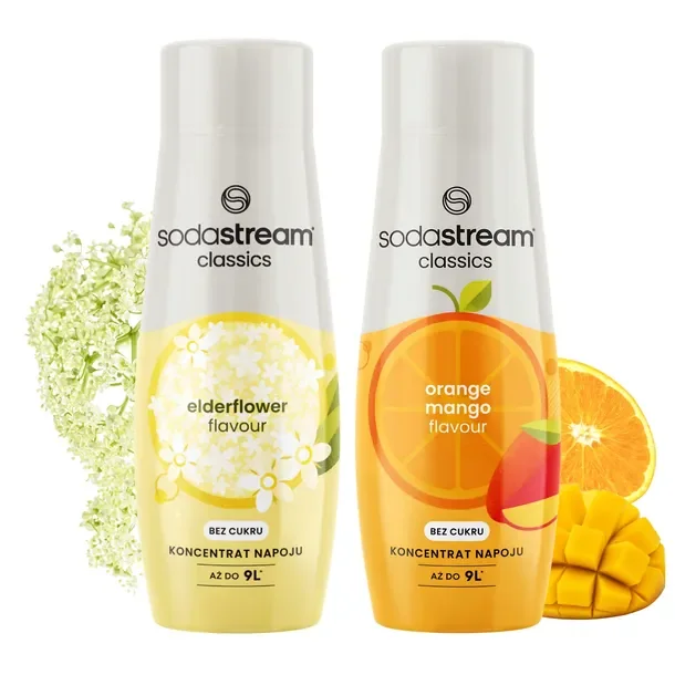 SodaStream Syropy do Saturatora Bez Cukru Elderflower + Pomarańcza Mango