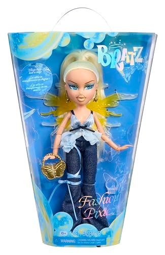 Bratz Fashion Pixiez Cloe - Kolekcjonerska Lalka Fantasy z Prawdziwymi Ubraniami i Akcesoriami, Skrzydła Zmieniają się w Pierścionek