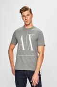 Koszulki męskie - Armani Exchange t-shirt bawełniany kolor szary z nadrukiem - miniaturka - grafika 1