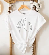 Koszulki i topy damskie - Biała koszulka damska art - miniaturka - grafika 1