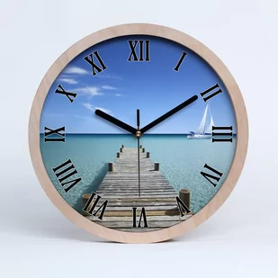 Zegar drewniany rzymski drewniane molo fi 30 cm, Tulup - Zegary - miniaturka - grafika 1