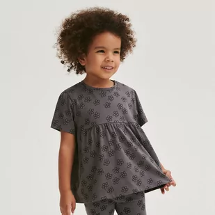 Reserved - Bawełniana bluzka ze wzorem - Szary - Koszulki dla dziewczynek - miniaturka - grafika 1