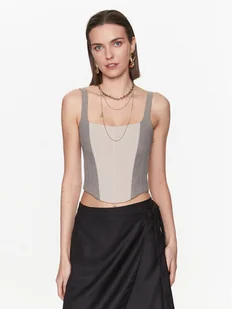 Patrizia Pepe Top 8C0589/A215-F1PZ Beżowy Slim Fit - Koszulki i topy damskie - miniaturka - grafika 1