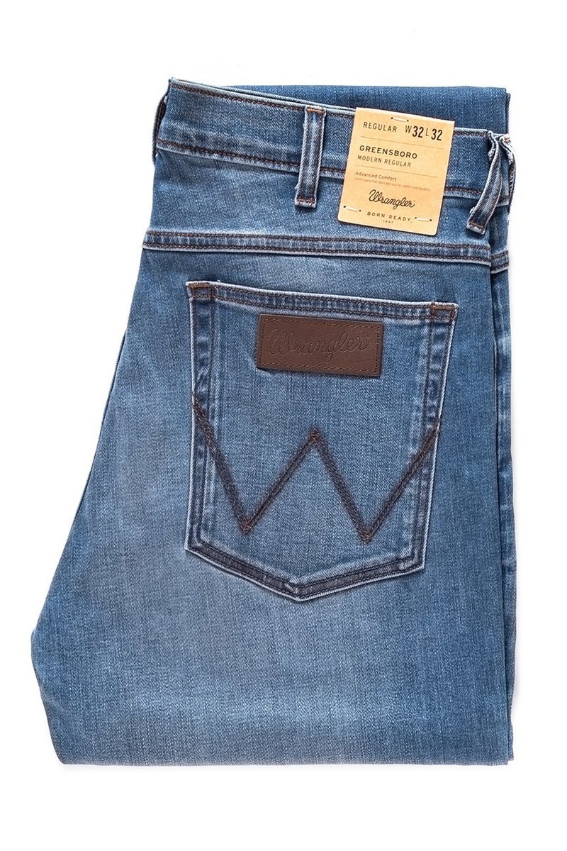 Męskie spodnie jeansowe proste Wrangler GREENSBORO W42 L34