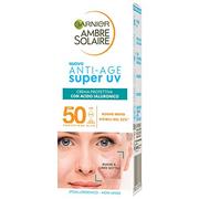 Kremy do twarzy - Garnier Anti-Age Super UV Ochronny krem do twarzy, dla skóry wrażliwej, ochrona SPF 50, szybka absorpcja, z kwasem hialuronowym, Ambre Solaire, 50 ml - miniaturka - grafika 1