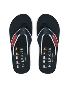 Tommy Hilfiger Japonki Patch Hilfiger Beach Sandal FM0FM05435 Granatowy - Klapki i japonki męskie - miniaturka - grafika 1