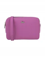 Torebki damskie - Różowa torebka Lacoste, skórzana torba na ramię, Chantaco Piqué - miniaturka - grafika 1