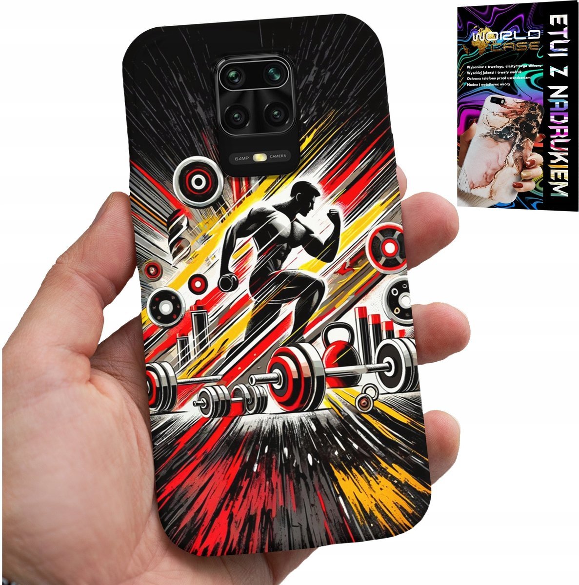 ETUI DO XIAOMI NOTE 9 PRO / 9S - SIŁOWNIA KULTURYSTYKA SZTANGI FITNESS