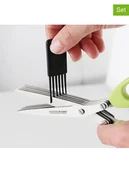 Nożyce kuchenne - Fackelmann Nożyczki (2 szt.) w kolorze zielonym do ziół - dł. 19 cm - miniaturka - grafika 1