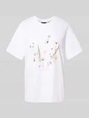 Koszulki i topy damskie - T-shirt o kroju oversized z czystej bawełny model ‘FLURA’ - miniaturka - grafika 1