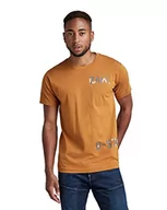 Koszulki męskie - G-STAR RAW Męski T-shirt Multiple 7411, brązowy (Dk Vulcan 336-8052), XS - miniaturka - grafika 1