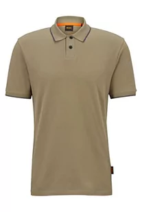 BOSS Perete męska koszulka polo z bawełny piqué z kontrastowymi detalami, Light/Pastel Green336, S - Koszulki męskie - miniaturka - grafika 1