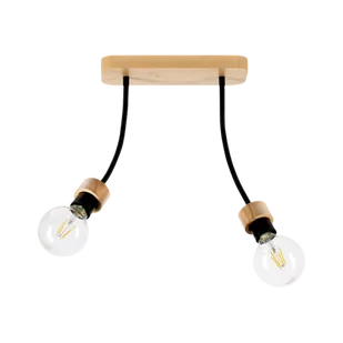 Britop Loftowa LAMPA sufitowa ALLUMER FLEX 5414274 metalowa OPRAWA elastyczne peszle czarne drewno - Lampy sufitowe - miniaturka - grafika 1